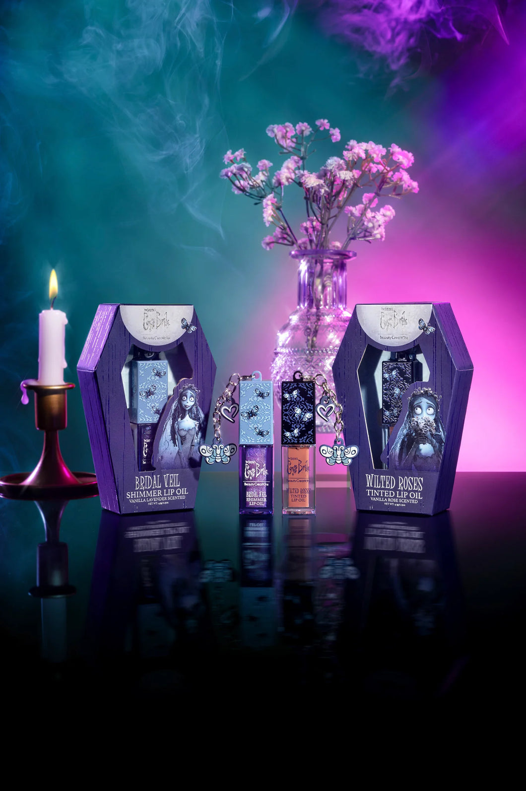 BRIDAL VEIL ACEITE DE LABIOS CON BRILLOS TIM BURTONS CORPSE BRIDE X BEAUTY CREATIONS