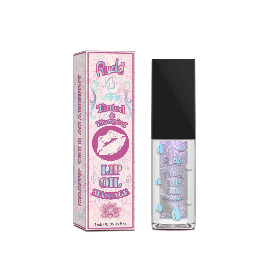 LIP OIL MASSAGE TINTED & PLUMPING LIP OIL RUDE COSMETICS