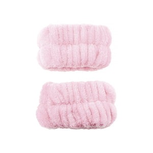 SET PARA SKINCARE DIADEMA Y MUÑEQUERAS HOT PINK CALA