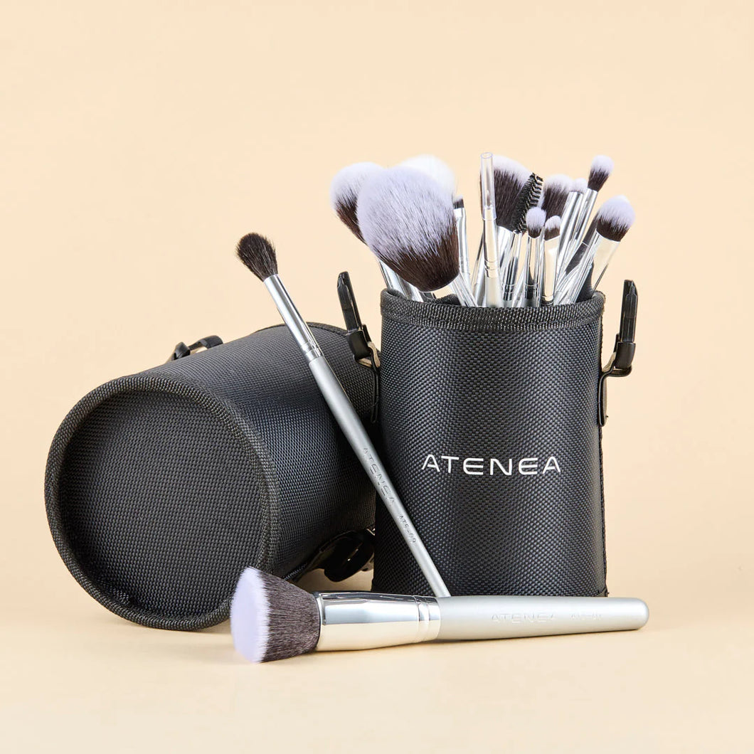 KIT DE BROCHAS DE MAQUILLAJE SILVER ATENEA BEAUTY