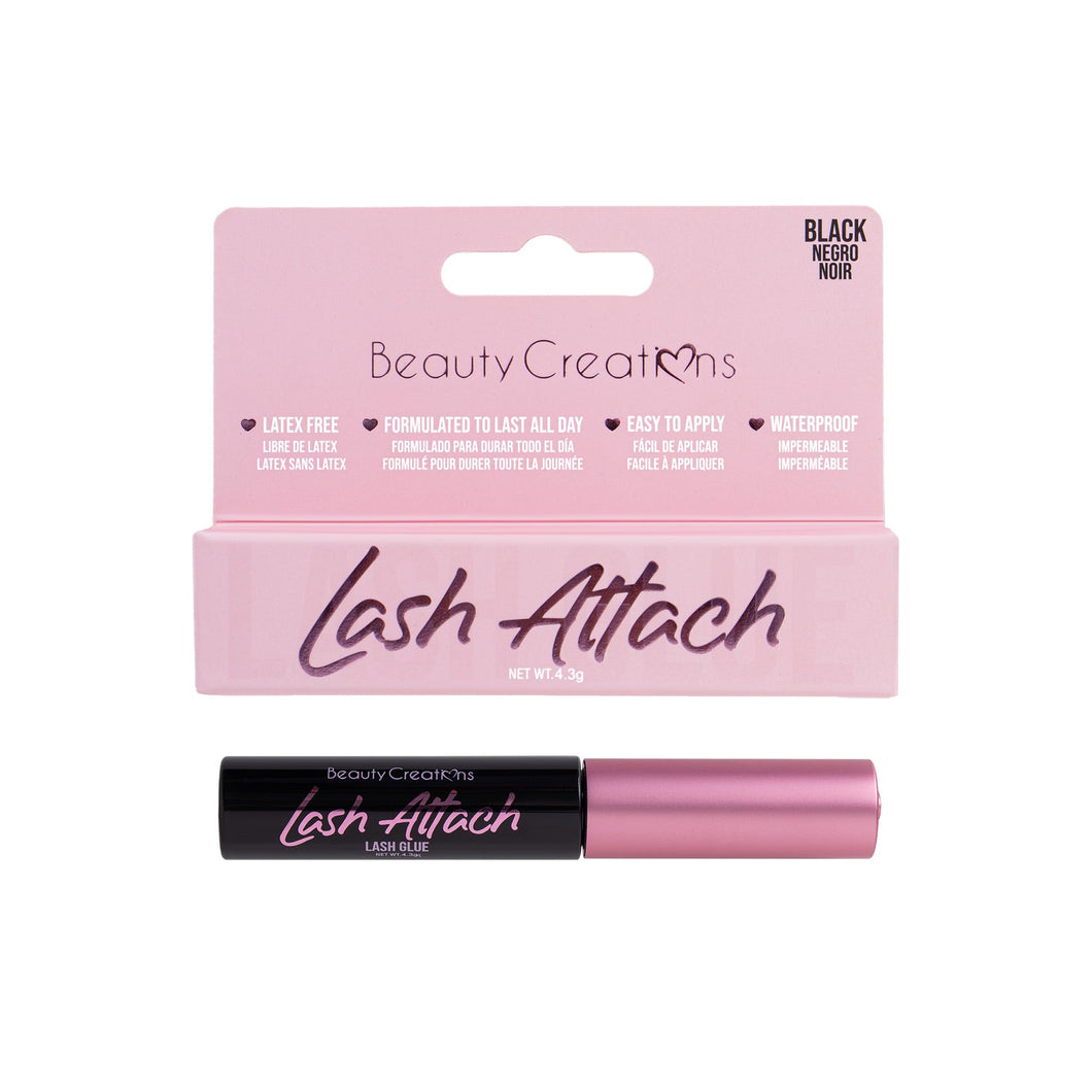 LASH ATTACH GLUE BLACK APPLICATOR PESO NETO 4.3G BEAUTY CREATIONS