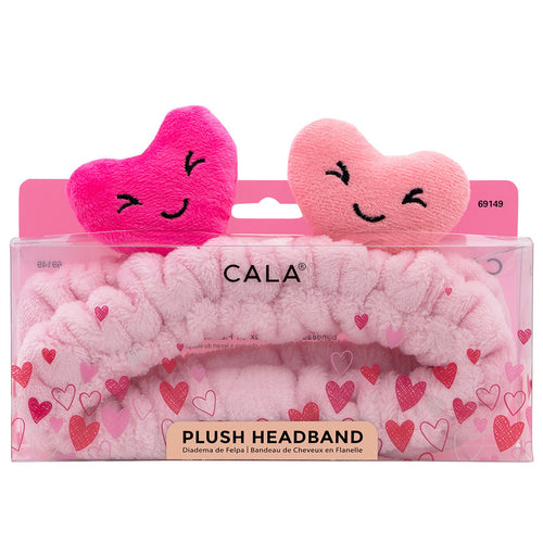 PLUSH HEADBAND PINK HEART CALA