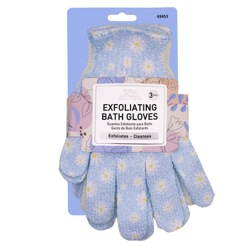 EXFOLIATING BATH GLOVES  DAISY 3 PAIRS CALA