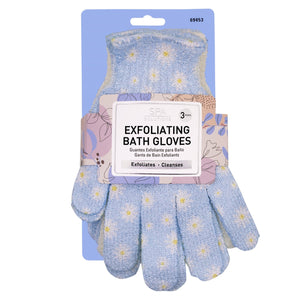 EXFOLIATING BATH GLOVES  DAISY 3 PAIRS CALA
