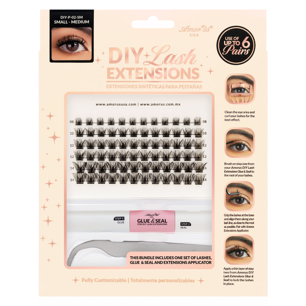 KIT DE EXTENSIONES DE PESTAÑAS DIY  TAMAÑO SM AMOR US