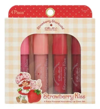 Cargar imagen en el visor de la galería, SET 4 LIP GLOSSSTRAWBERRY KISS  CELAVI