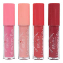 Cargar imagen en el visor de la galería, SET 4 LIP GLOSSSTRAWBERRY KISS  CELAVI