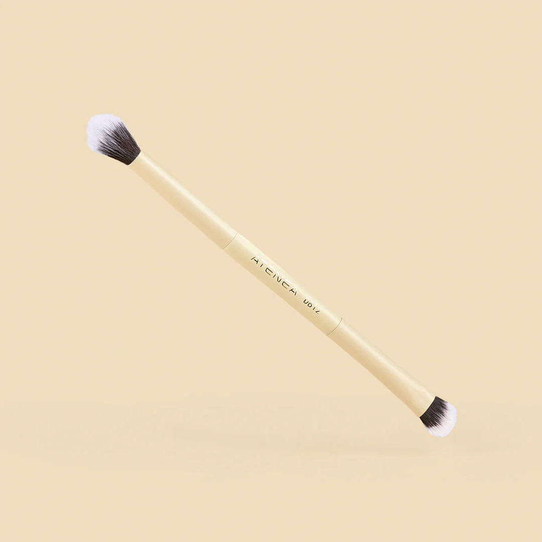 BROCHA DUO PLANA CREMA Y DIFUMINADORA DB12 ATENEA BEAUTY