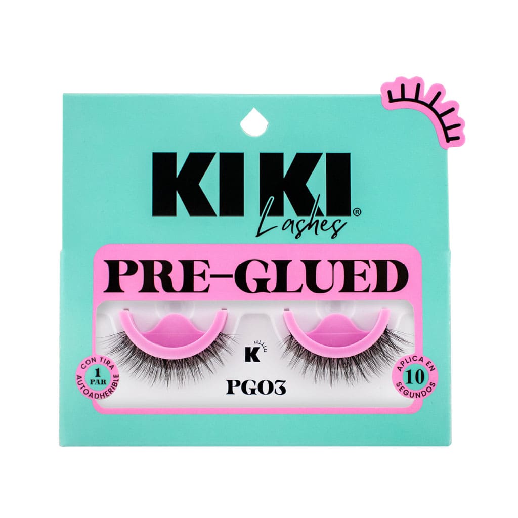 PAR DE PESTAÑAS PRE GLUED PG03 KIKI LASHES