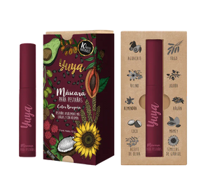 MÁSCARA DE PESTAÑAS 10 ACEITES NATURALES COLOR BORGOÑA YUYA