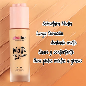 MATTE COVER 12 HORAS – MAQUILLAJE LÍQUIDO- PINK UP