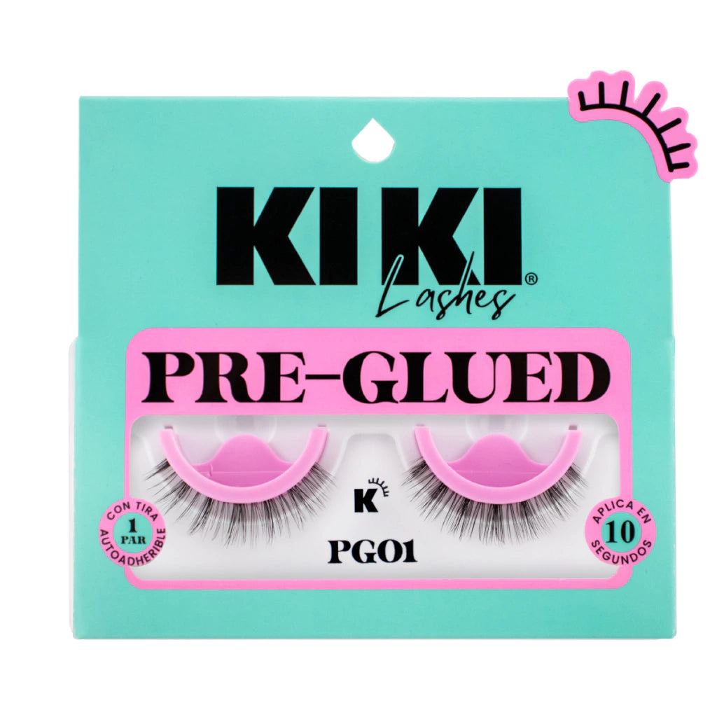 PAR DE PESTAÑAS PG01 PRE GLUED KIKI LASHES