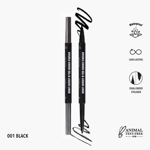 DOUBLE ENDED GEL & LIQUID LINER 001 BLACK MOIRA