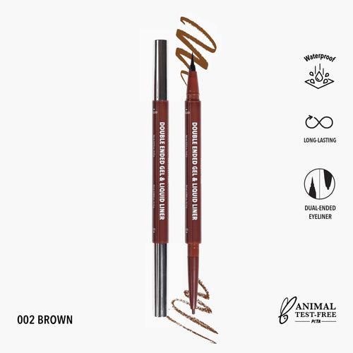 DOUBLE ENDED GEL & LIQUID LINER 002 BROWN MOIRA