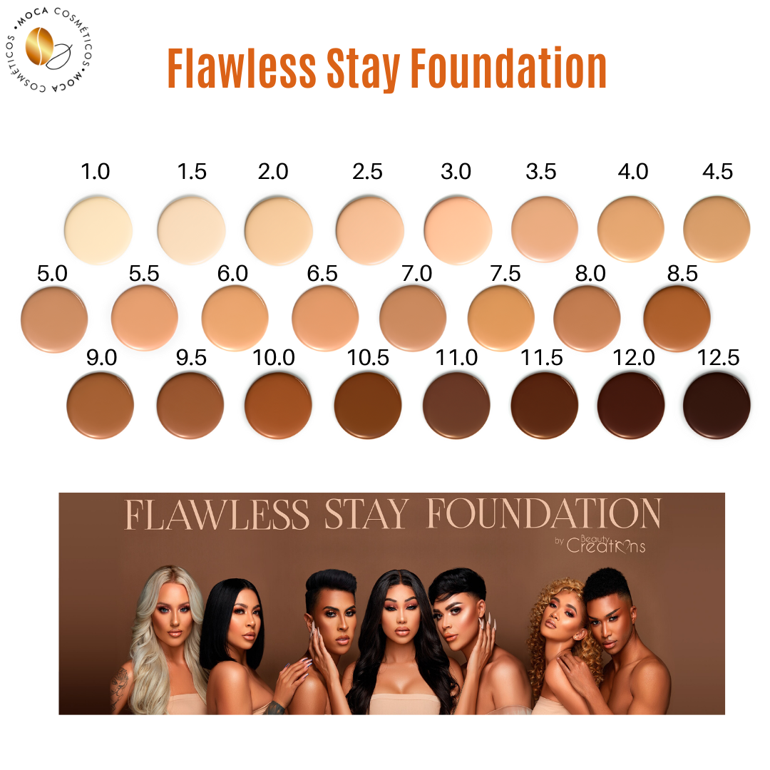BASE FLAWLESS STAY FOUNDATION BEAUTY CREATIONS Moca Cosm ticos