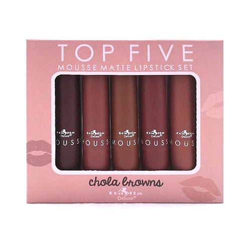 SET DE LABIALES MATE MOUSSE CHOLA BROWNS - ITALIA DELUXE